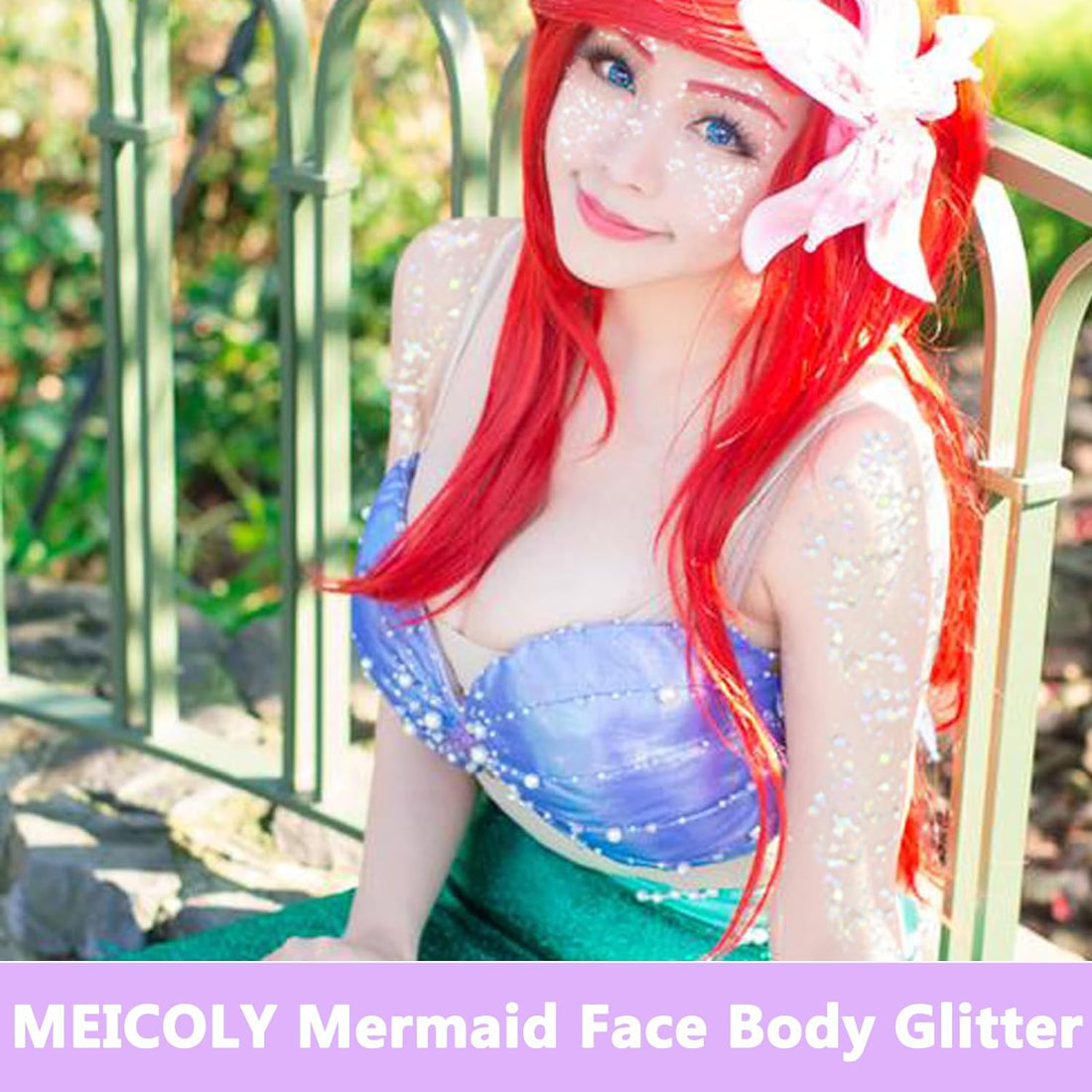 Clear White Body Glitter,Mardi Gras Face Glitter Makeup for Kids Women,Face Glitter for Running,Sparkly Chunky Hair Glitter,Singer Concert Festival Rave Accessories,Mermaid Glitter Face Paint
