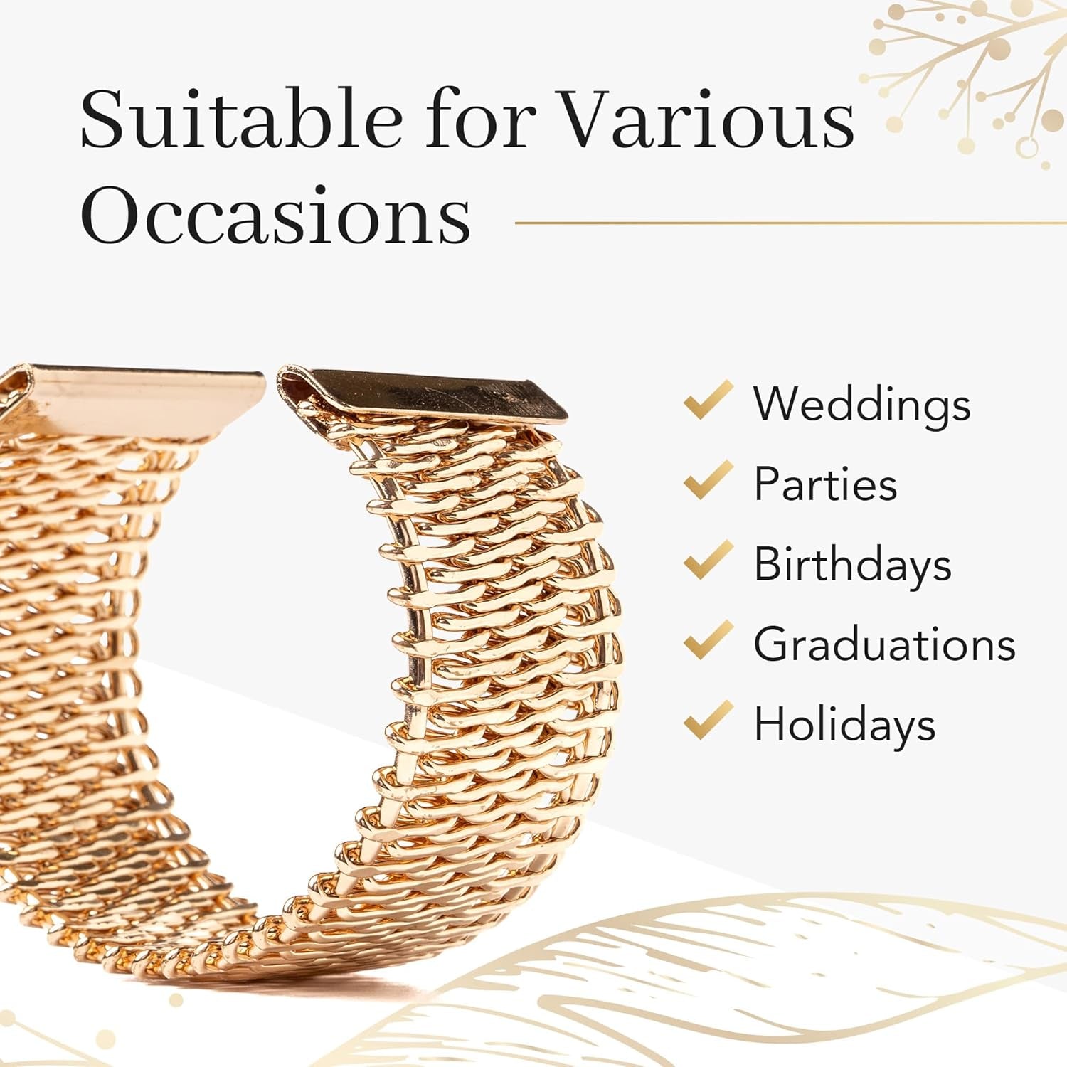 Adjustable Open and Wide Modern Cuff Design or Bangle, Bracelet Jewelry with Brushed 18K Yellow Gold Plating. Beautiful and Elegant for All Occasions. Quality Crafted. Durable. High End Aesthetic Finish