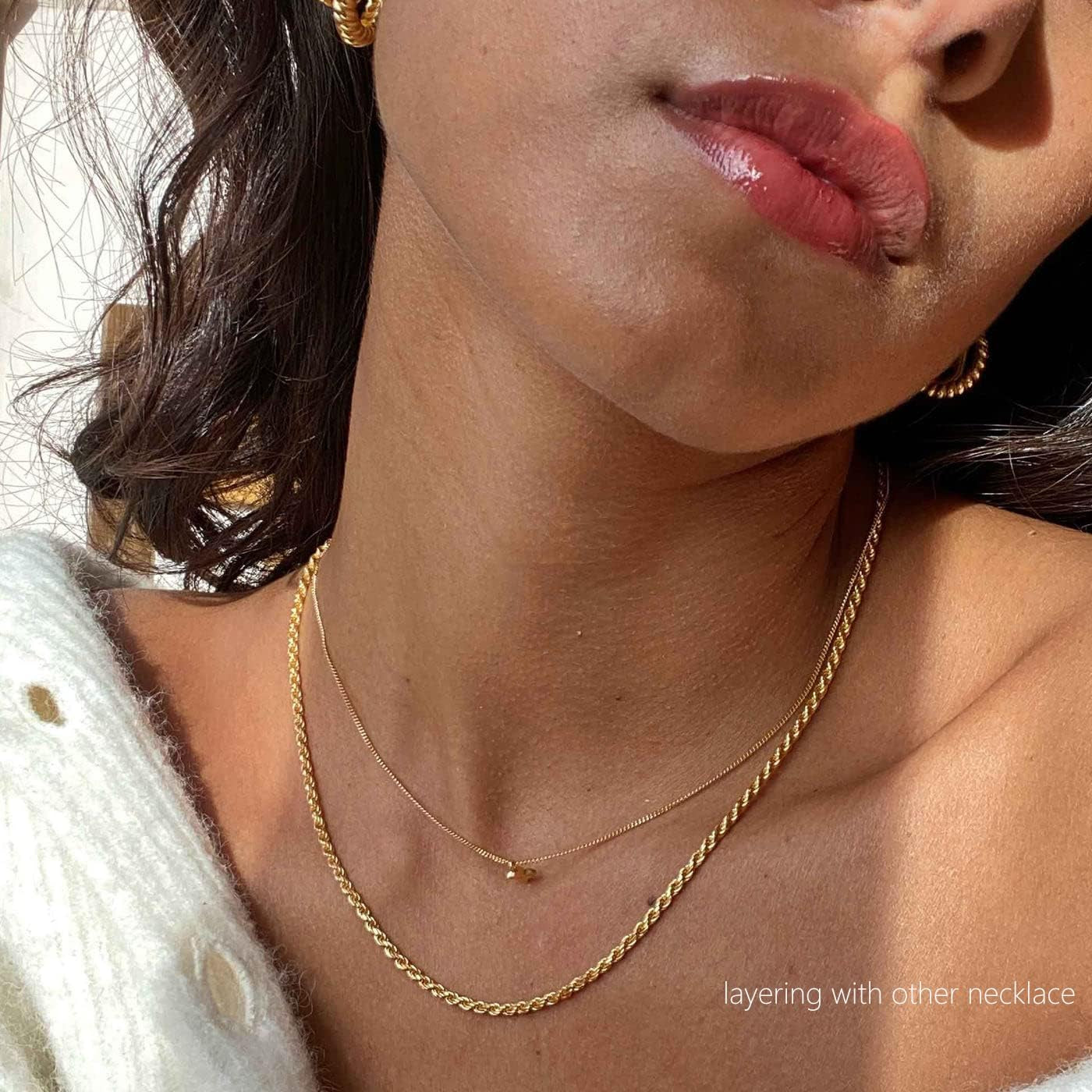 Herringbone Necklace for Women,Dainty Gold Necklace,14K Gold Plated Snake,Gold Chain Choker Necklaces,Simple Gold Layered Necklaces,Gold Jewelry Gift for Women
