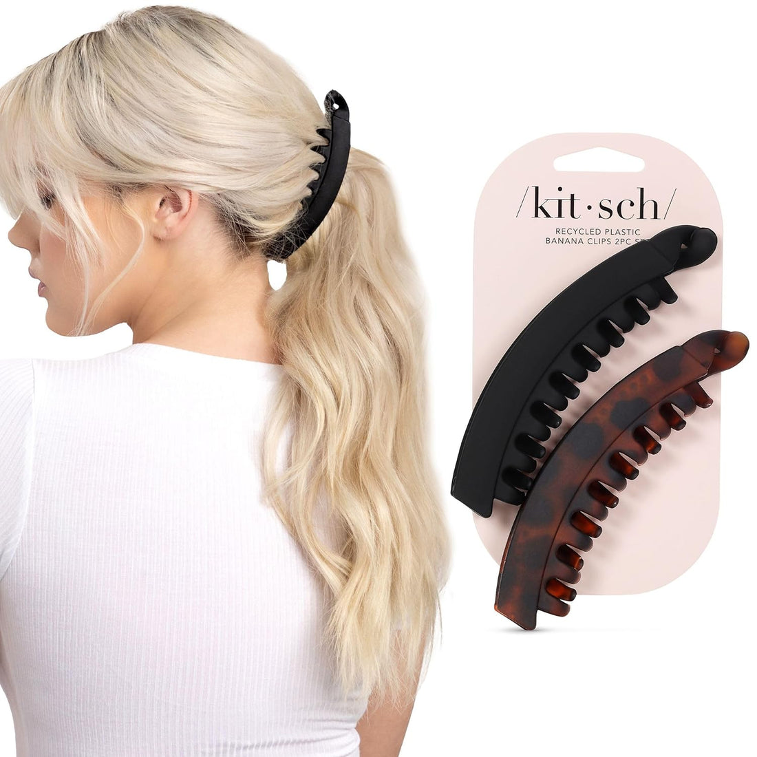 Banana Clip - Secure & Sturdy Grip Banana Clips for Women | No Crease, Durable Hair Accessories for Women | Great for Stylish Ponytails & Updo - Black & Brown, 2 Pcs
