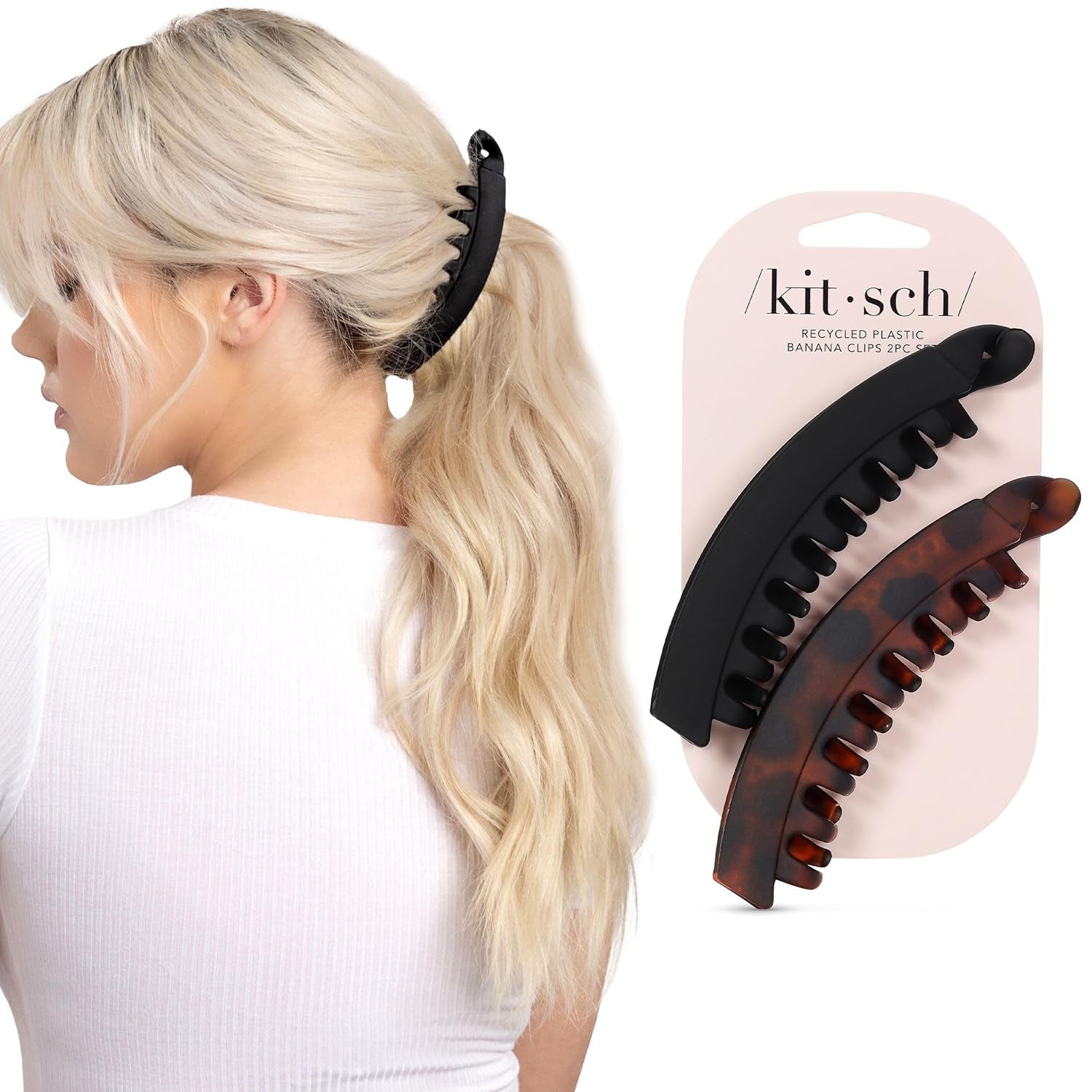 Banana Clip - Secure & Sturdy Grip Banana Clips for Women | No Crease, Durable Hair Accessories for Women | Great for Stylish Ponytails & Updo - Black & Brown, 2 Pcs