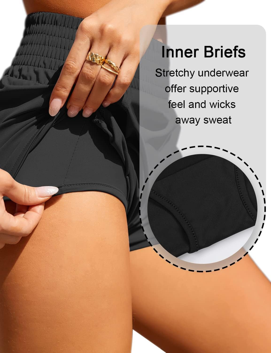 Women'S Athletic Shorts High Waisted Running Short Pocket 2.5" Sporty Shorts Gym Elastic Workout Shorts