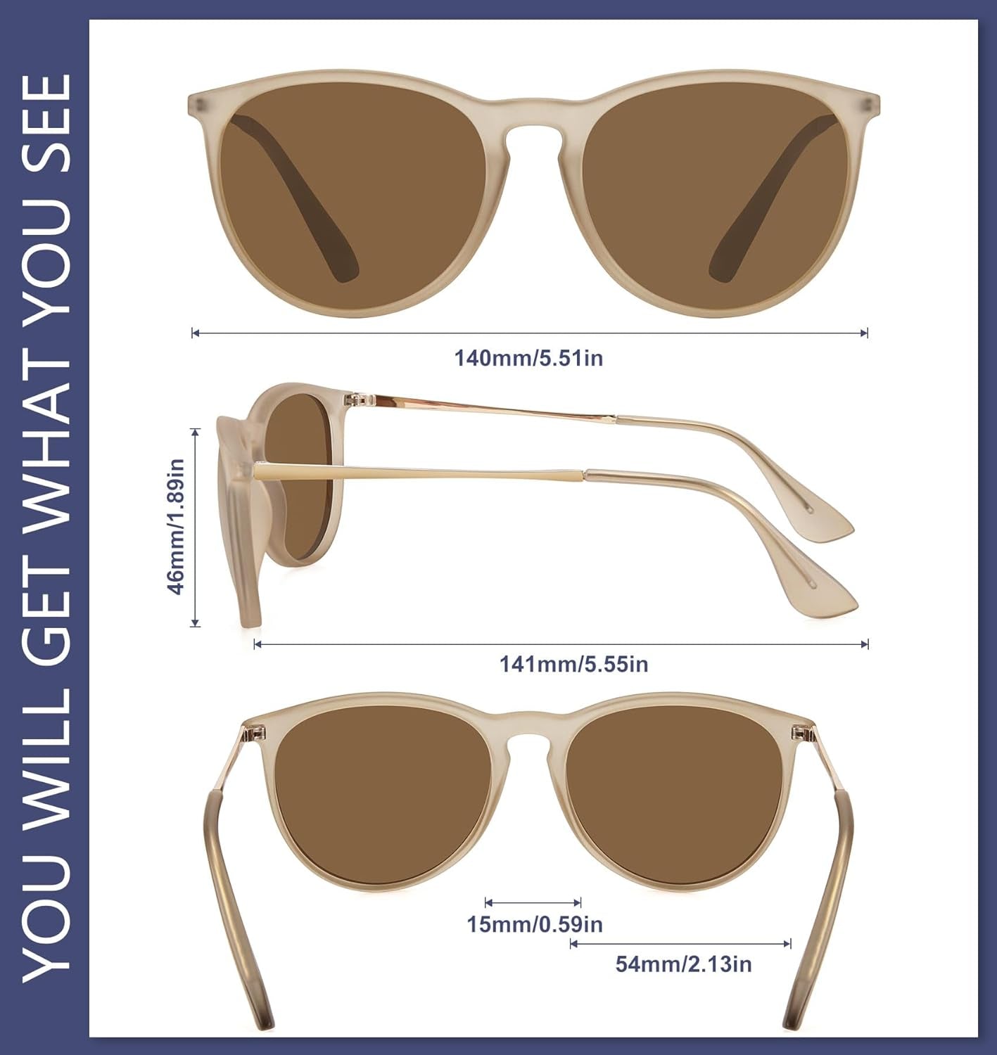 Retro Sunglasses Womens 2024 Trendy round Classic Glasses