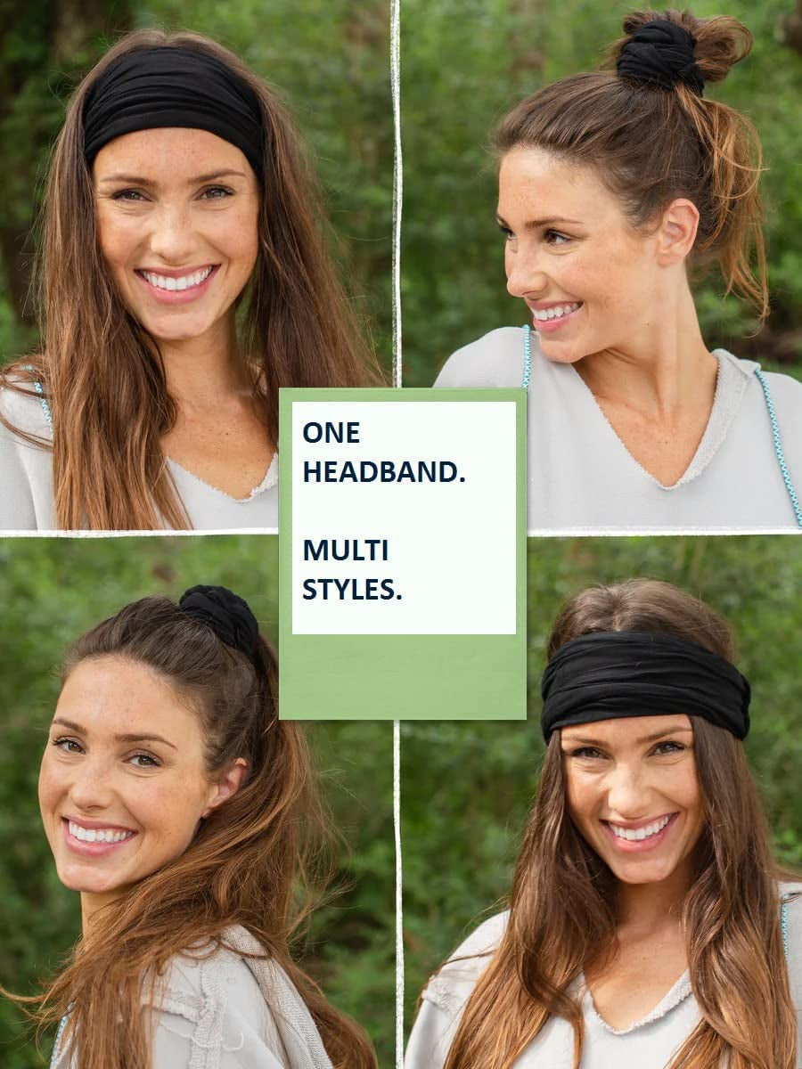 Wide Headbands: Boho Elastic Non-Slip Thick Stretchy Headbands for Women'S Workout, Running, and Active Wear