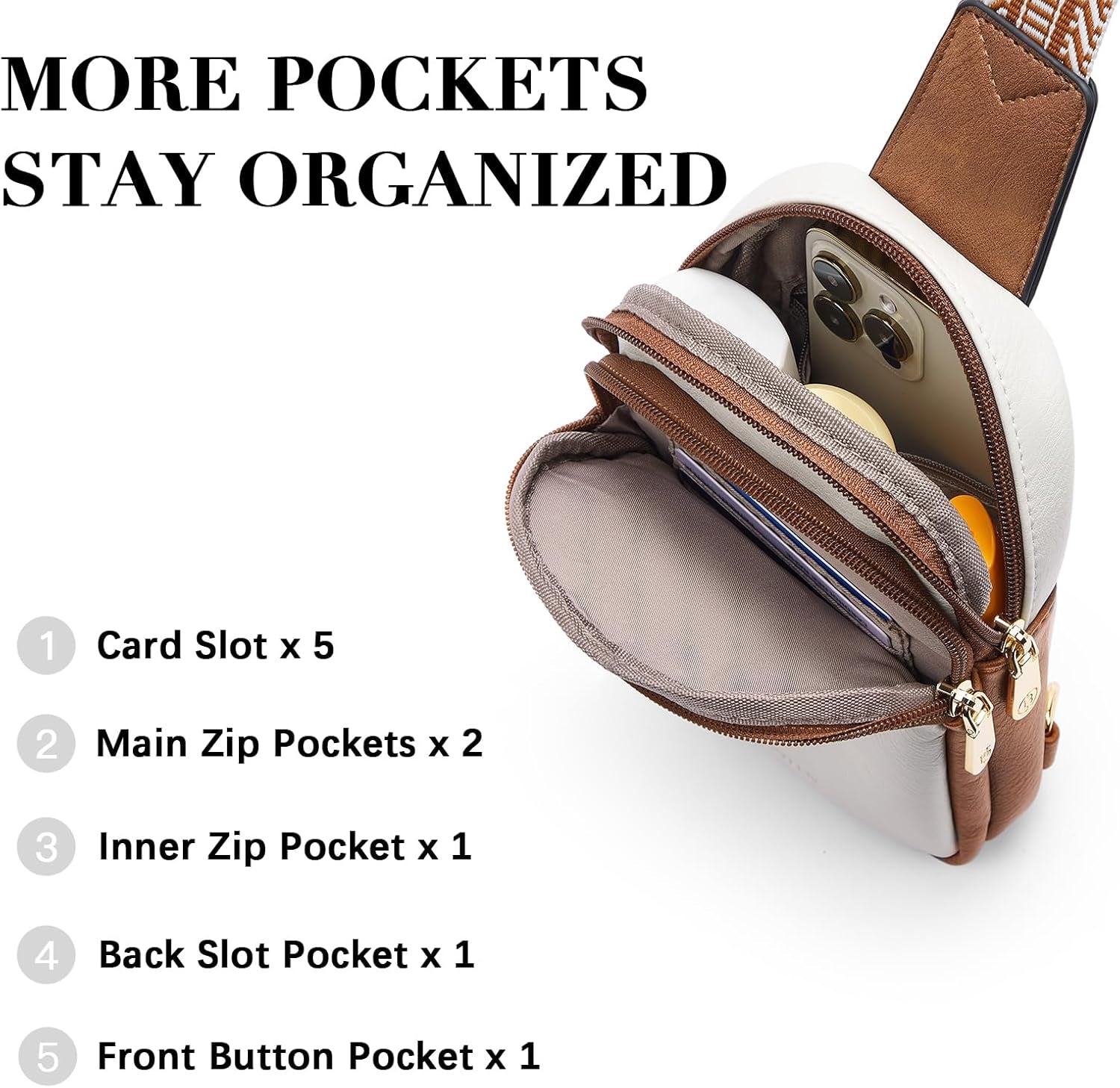 Small Sling Bag Crossbody Bags for Women Trendy Crossbody Purse Leather Chest Bag
