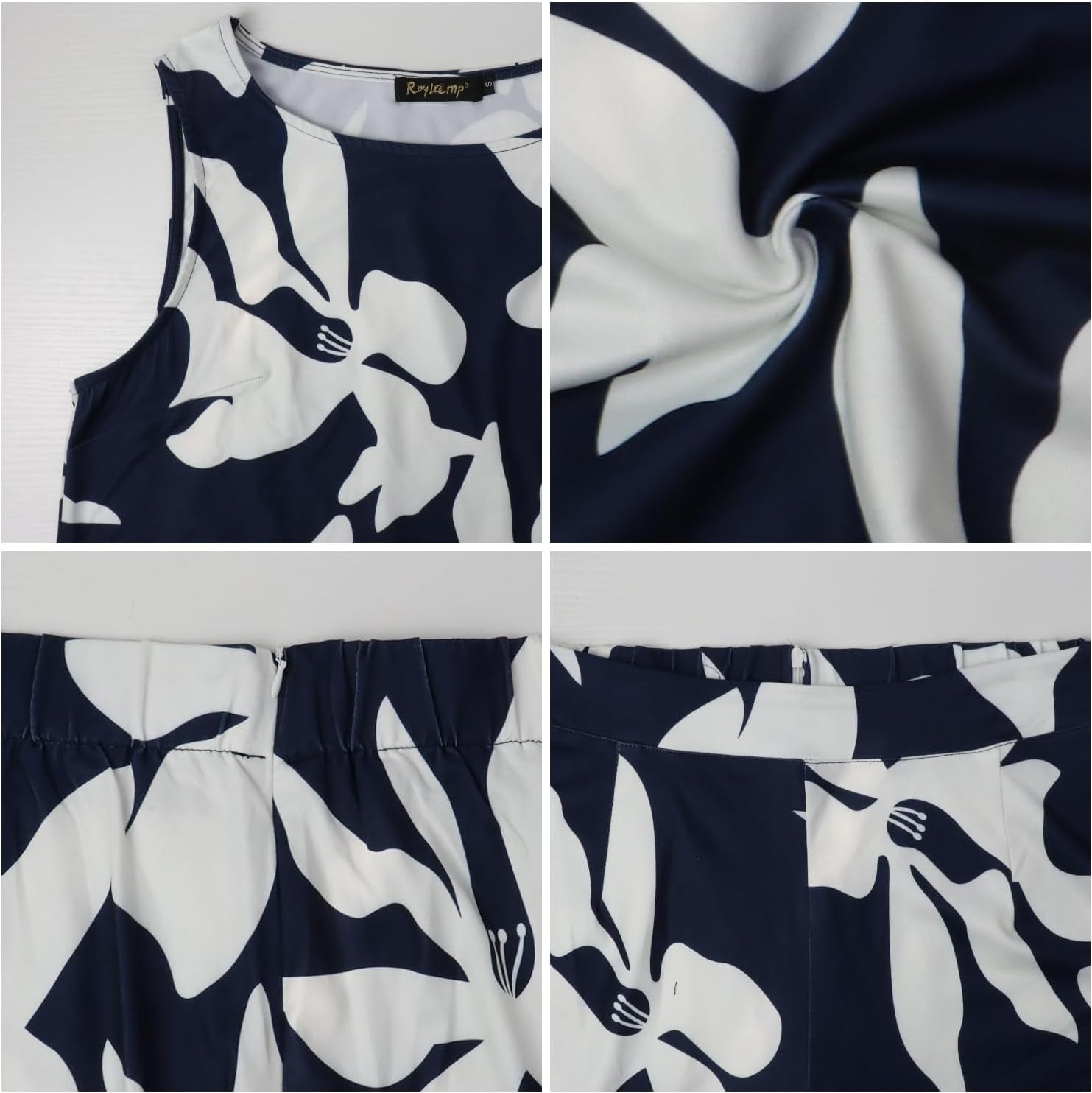 Women'S Summer 2 Piece Outfits round Neck Crop Basic Top Cropped Wide Leg Pants Set Jumpsuits