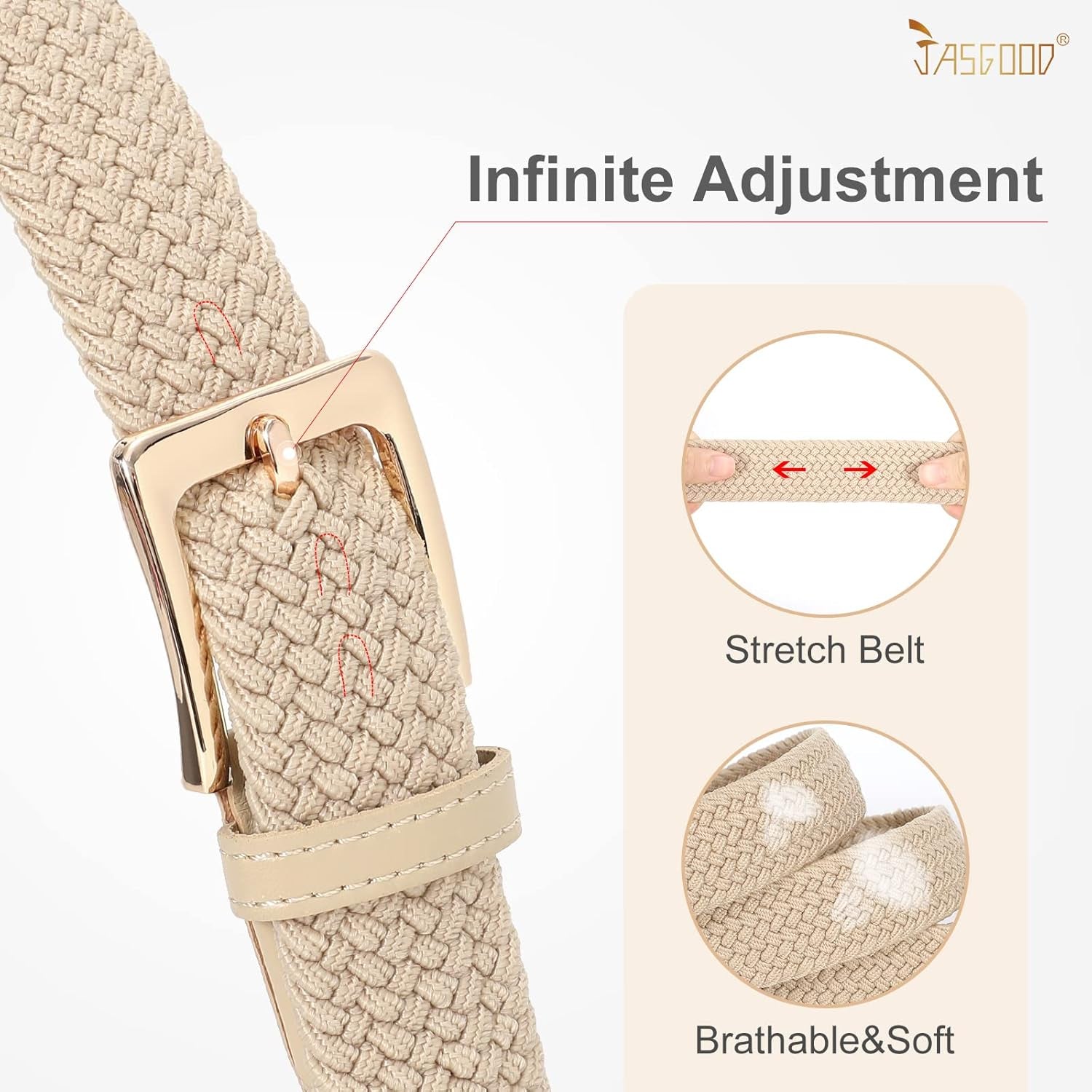 Women Braided Woven Elastic Stretch Belt Men Golf Web Casual Belt for Pants Jeans