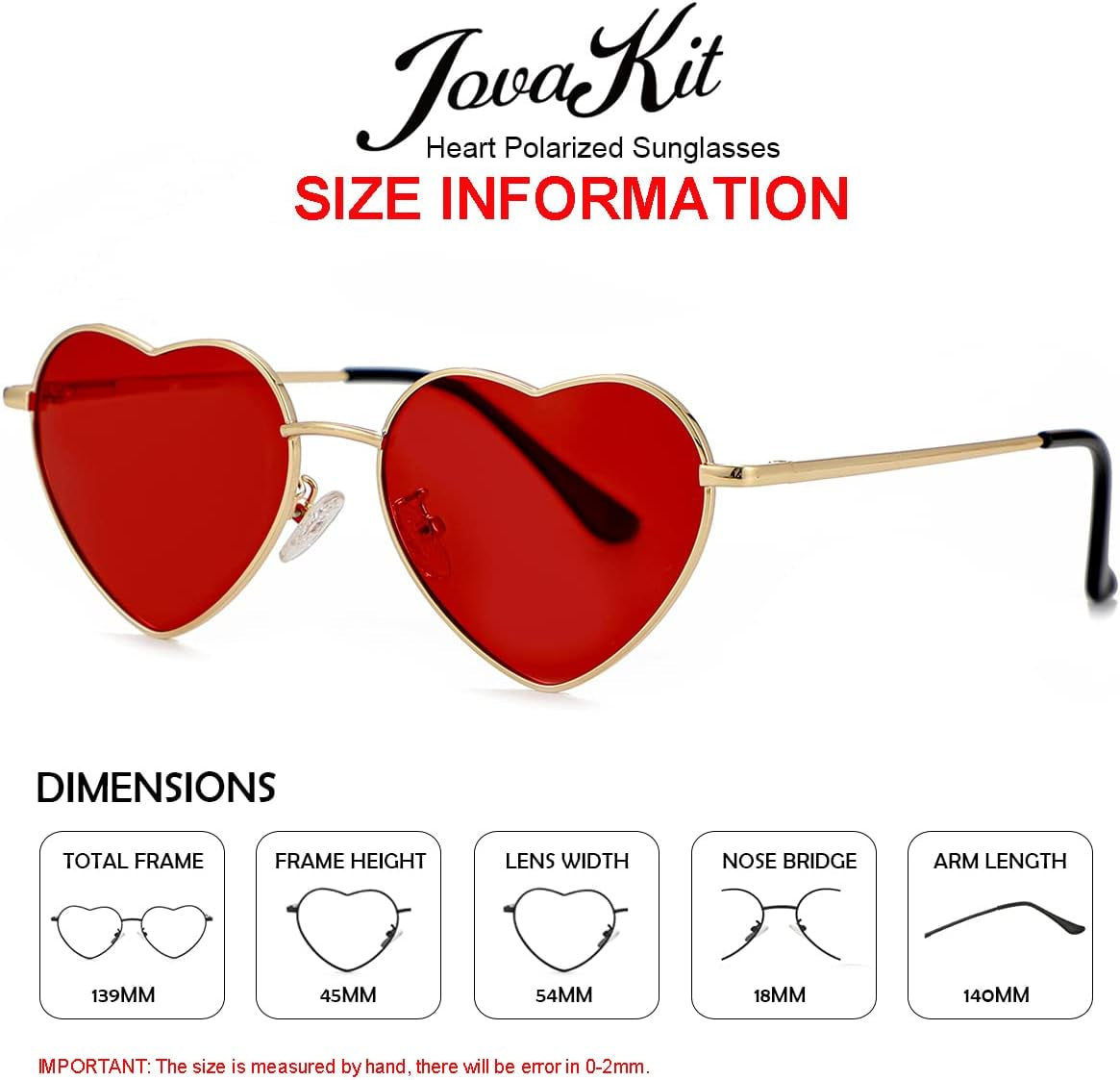 Polarized Heart Sunglasses for Women Fashion Lovely Style Metal Frame UV400 Protection Lens