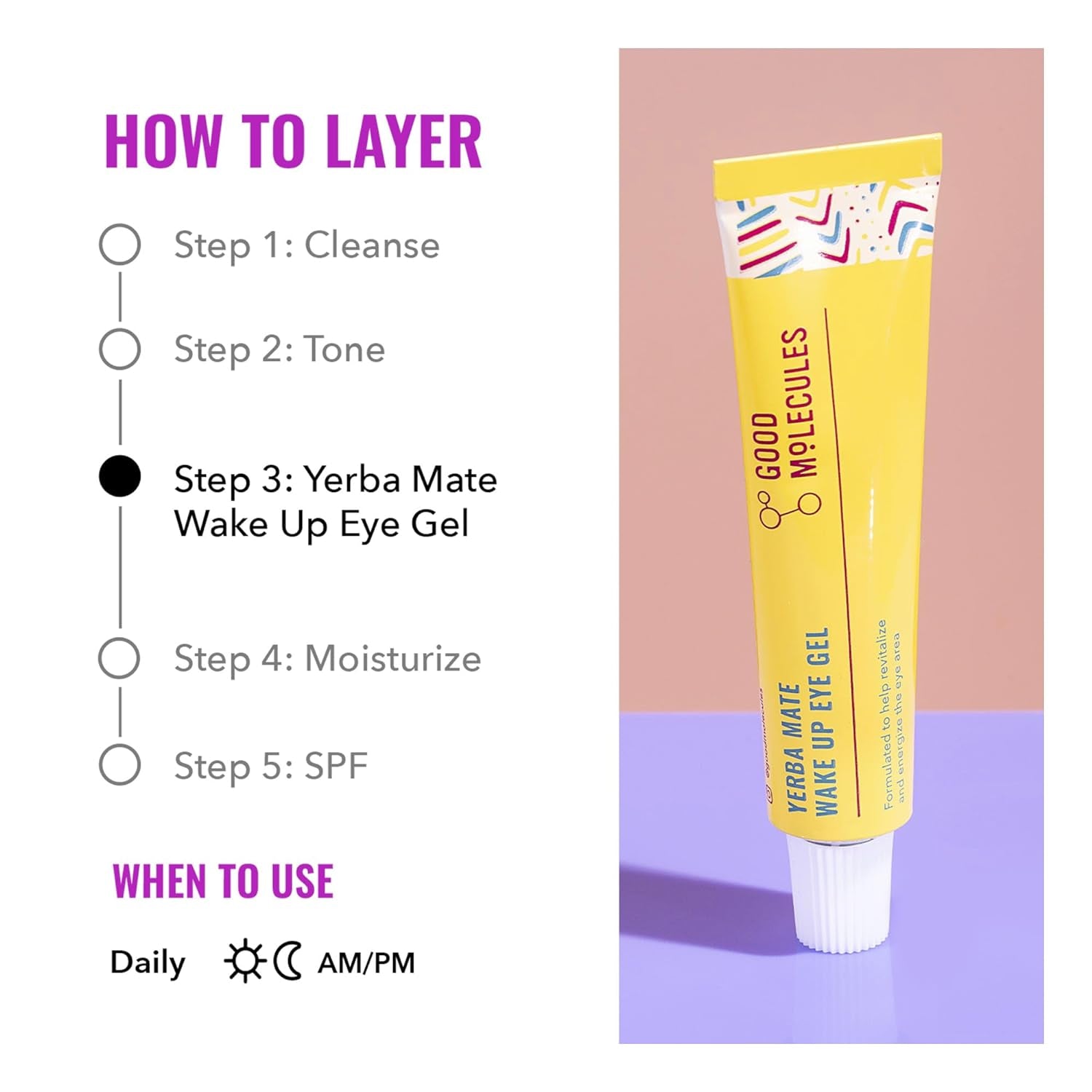 Yerba Mate Wake up Eye Gel - Hydrating under Eye Gel Cream with Hyaluronic Acid and Caffeine - Target Dark Circles and Puffiness - Skin Care for Face