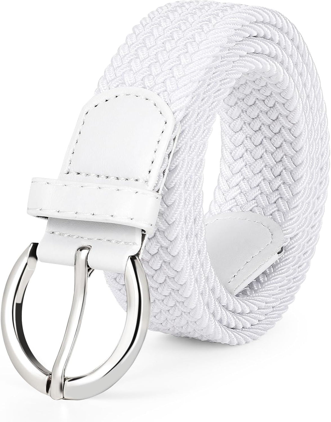 Women Braided Woven Elastic Stretch Belt Canvas Casual Belt for Jeans Pants