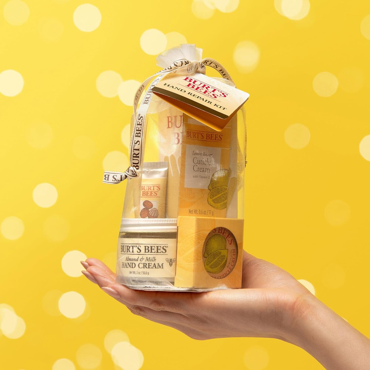 Gifts Ideas - Hand Repair Set, 3 Hand Creams plus Gloves - Almond Milk, Lemon Butter Cuticle Cream, Shea Butter Repair